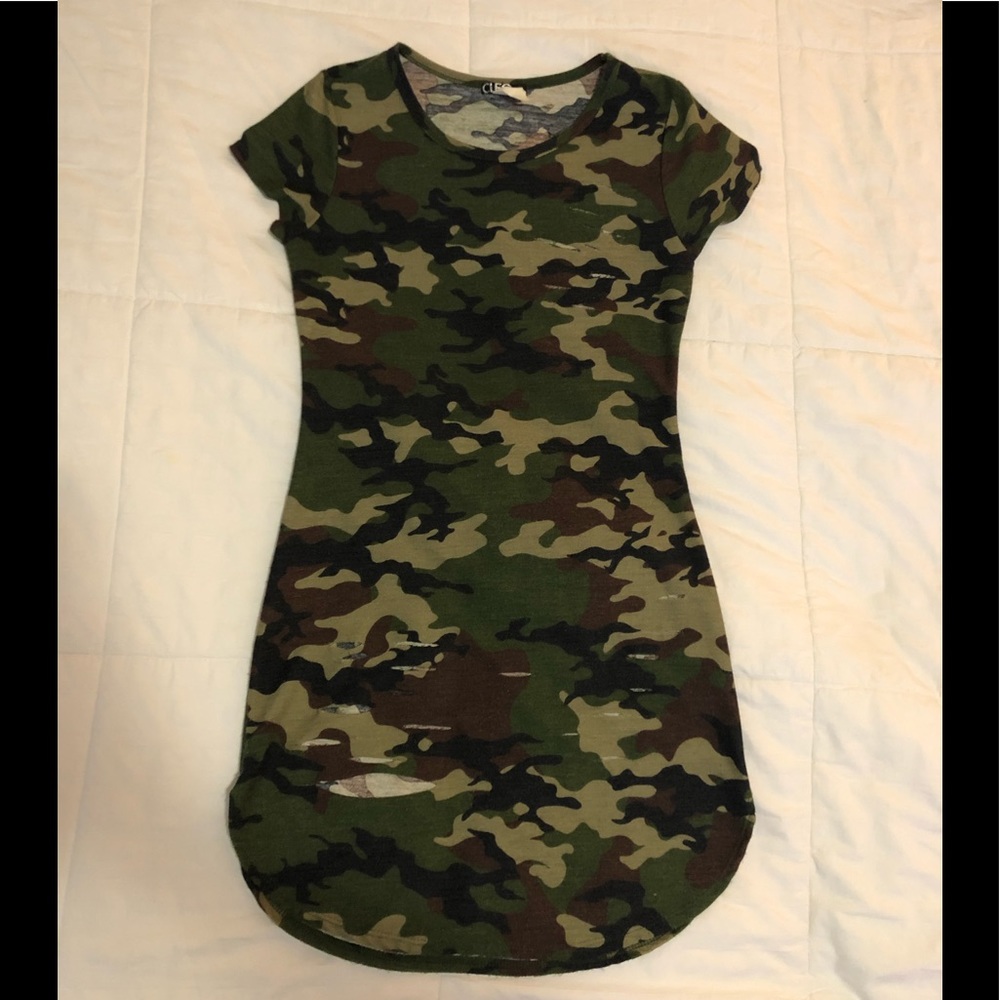 Army print T-Shirt dress NWOT